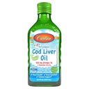 Carlson - Kid's Cod Liver Oil, 550 mg Omega-3s, Plus A- ja D3-vitamiinit, Liquid Fish Oil, Wild Catch Norwegian Arctic Cod, kestävästi lähdetty Nordic Fish Oil, Green Apple, 250 ml (8,4 Fl Oz)