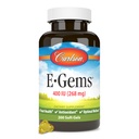 Carlson - E- Gems, 400 IU, Heart Health & Optimal Wellness, Antioksidantti, 200 pehmeää geeliä