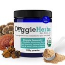 Certified Organic Immuniteetti Mushroom Mix koiralle, 22,3% Beta Glucan koiralle Terveys ja immuniteetti Boost Dog Supplement Herbal Powder w/Scoop - 100g