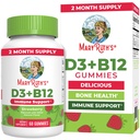 MaryRuth Organics Vegaani D3 + B12-vitamiini Gummies 2 kuukauden tarjonta ... Tuet Bone Health ...Immuunituki täydentää...