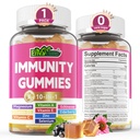 10 in 1 Immunosupport Supplement Gummies, w/Echinacea, Elderberry C-vitamiini ja sinkki, Selenium, D3-vitamiini 5000IU, magnesium, Päivittäinen immuuni Booster Multivitamiini, antioksidanttien luuenergia, 1 pakkaus