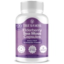 TrueSeaMoss Irish Sea Moss kapselit - 120 Elderberry kapselit (1600mg) - Prebiootti Superfood - Boosts Immuunijärjestelmä ja ruoansulatuselimistö - terve iho, Keto Detox, Gut, yhteinen tuki