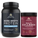 Ancient Nutrition Bone Broth Protein Powder, vanilja, 40 tarjoilua + Multi Collagen Protein Powder, Ei maukasta, 45 tarjoilua