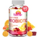 Probiootti Gummies Sugar Free- 3 miljardia PMY Vähennä kaasua, turvotus - Probiootit naisille, lapsille ja miehille Probiootti- Bacillus Coagulans- Natural, Vegan, kasvissyöjä, Kosher, Halal ...90 Gummy Probiootit