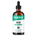 Vimergy Organic Liquid B12 Supplement 2500 mikrog, Methylcobalamiini & Adenosylcobalamiini Nopea absorboiva energia Tuki USDA Organic, Vegaani, ei-GMO B12 Vitamiineja naisille ja miehille 115 Tarjoilu (115 ml)
