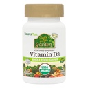NaturesPlus lähde Life Garden Vitamiini D3-60 Vegaani kapselit, pakkaus 3 - Immuunijärjestelmän tuki - Certified Organic, Ei-GMO, Gluteenittomat - 90 Yhteensä