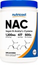 Nutricost N-Acetyl L-Cysteine (NAC) Powder 500 Grams - Vegan NAC, ei-GMO, Gluteeniton