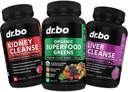 Luomu Superfood Vihreät ja hedelmät Lisäravinteet - Maksa Munuaisten puhdistus Detox Support Supplement - Green Vege Powder Blend Vihannesruoat & Ohje Korjaa munuaiset, virtsarakon valvonta & virtsateiden terveys