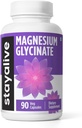 STAY ALIVE Celated Magnesium Glycinate 500 mg, suuri imeytyminen, 90 kapselia, 100% puhdasta Glycinate Powder, Extra Strength Magnesium Supplement for women and men, non-GMO & Gluteenittomat pillerit