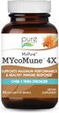 MYcoMune 4X Organic Mushroom Supplement - Reishi, Leijonan mane, Cordyceps, Chaga, Shiitake, Maitake for Immunosysteemi, Combat Stress, Build Energy by Pure Essence - 30 Caps