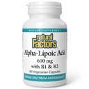 Luonnollinen tekijä Alfa-lipoiinihappo + B 600 mg, 60 kapselia