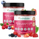 Adndale 180 CT Magnesium Glycinate Gummies 400 mg/Serv, Ashwagandha, Magnesiummalate & Taurate, sokeriton purukumi aikuisille ja lapsille.