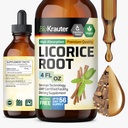 BIO KRAUTER Licorice Root Tincture - Licorice Root Extract for digestive Support - Alkoholiton ja sokeriton - Vegan Drops 4 Fl.Oz.