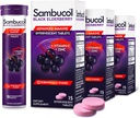 Sambuco Black Elderberry Tabletit C-vitamiinia ja Sinkkiä - Immuuneja Support, Musta Elderberry sinkkiä ja C-vitamiinia Effervescent tabletit, Korkea antioksidantteja, Juo Fizzies - 15 tablettia