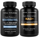 Elintoiminnot Resveratrol-kapselit + NAD+ LIITE