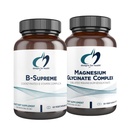 Designs for Health Magnesium Glycinate Complex (60 kapselia) & B-Supreme (60 kapselia) B-vitamiinikompleksi, jossa on suuri absorptio Magnesiumlisä