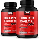 Force Factor Longjack Tongkat Ali Max, Tongkat Ali miehille, miesten kestävyys ja elinvoima Superior Absorption avainaineita, 1200mg, 120 kapselia, 2-pakkaus
