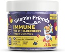 Vitamiini ystävät - Elderberry, C-vitamiini Gummies - Vegan Immunomy System Booster Blended lisäravinteet - Terveystuki w/ Sinkki Sitraatti & D-vitamiini - Advanced Immuuni tuki - 30 päivän toimitus ...