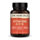 Mercola-vitamiinit ADK, 30 tarjoilua (30 kapselia), ravintolisä, 5000 IU A-vitamiinia ja D3-vitamiinia, 180 mikrog K2-vitamiinia, tukee immuuniterveyttä, ei-muuntogeenisiä organismeja