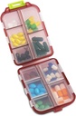 10 Osasto Pill Organizer tapauksessa, matka päivittäin lääke pilleri laatikko Muistutus, pienikokoinen Viikoittain Viatamin Dispenser Container lääkkeiden, täydentää, Turska Maksa öljy, kapselit, kalsium tabletti