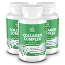 Multi Collagen Protein Peptides Supplement Kapselit - 1800mg Collagen Complex Tyypit I, II, III, V, X - Joint Support, Terve hiukset, iho, kynnet, kauneus vitamiinit, 100% luonnollinen, ei-GMO 270ct (3)