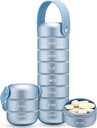 Zannaki Metal Weekly Pill Organizer, Suuri Matka pillerilaatikko 7 Päivä, Vedenpitävä Päivittäinen pilleri tapauksessa silikoni kahva, alumiiniseos kannettava pilleri säiliö vitamiini, lääke, täydentää, pillereitä
