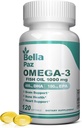 Omega 3 FishOil lisäravinteet - 1000 mg Fish Oil 788 mg Omega-3 Rasvahappo Burpless, 488 DHA & 180 EPA lihas luun sydän aivojen tukea ja terveyttä, täydentää miesten ja naisten, 120 Softgels