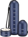 Zannaki Metal Kosteus Proof Viikoittain pilleri Organizer, pinottava alumiiniseos BPA Ilmainen matkaretki 7 päivän pillerilaatikko tapauksessa vedenpitävä ja suuri osasto pitää pillereitä, vitamiinit, kalaöljy, lisäravinteet