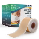 Professional Silicone Scar Sheet (1.6" x 150" Scar Roll-3.8M) - Arpien poisto hoito - Uudelleen käytettävä Silicone Scar nauhat Tyyppi Keloid, C-jakso, Leikkaus, Palaa, Akne et
