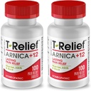 T-Relief Arnica +12 Natural Reliving Actives for Back Pain nivelen ahdistus Lihassärkyä ja jäykkäys, koko kehon nopea toiminta helpotus naisille ja miehille - 100 tablettia (2 pakkaus)