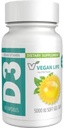 Vegaani Life Nutrition - D3-vitamiinin päivittäinen kapseli aikuisille (5000 IU) - Gluteeniton, ei-GMO, tukee luun terveys ja immuunijärjestelmä - 60 kapselia