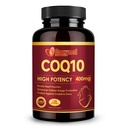 CoQ10-400 mg-Softgels PQQ & Omega 3, Maksimi-imukyky Coenzyme Q10, Tehokas antioksidantti sydämen terveyden ja energian tuotantoon, 120 kreivi, ei GMO