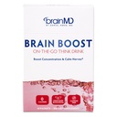 BRAINMD Dr Amen Brain Boost On The Go - 10 Packets, Berry Flavor - Nootropic Drink Powder, Promotes Focus, Clarity & Mental Energy - Kofeiiniton, Gluteeniton - 10 tarjoilua