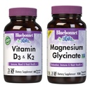BlueBonnet Nutrition D3- ja K2-vitamiini ja magnesium Glycinate Vihanneskapselit Bundle