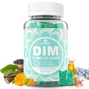 DIM Supplement Naiset 400 mg, Estrogeeni täydentää naisille, sokeriton DIM Gummies for Men & W/ Biotin, pellavaöljy, Burdock, Calendula, BioPerine for Hormone Balance, Menopause & Etuosa 60Cts