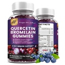 (2 pakkaus) Quercetin Gummies, jossa on bromelaiinia Sinkki- Elderberry C-vitamiini D3 K2, Quercetin 1000 mg, lisänä bromelain 500 mg, sydän- ja verisuonitauti, immuunijärjestelmä ja allergia, vegaaninen Gummy for Adult & Kid