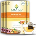 Premium Echinacea teetä sinkillä (Pack of 4, 88 Tea Bags) - Kofeiiniton Terve teetä immuuni terveyteen - Luomu kasviperäisten Tea Bags w / Luonnollinen ainesosat - Ihanteelahjat Tea Lovers