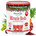 MacroLife Naturals Miracle Reds Superfood Superfood Superfood Supplement Powder Antioksidantit Polyfenolit Entsyymit Probiootit - Raw Non-GMO Organic Organic Vegan Gluteenittomat - 30oz (90 tarjoilua) 30oz