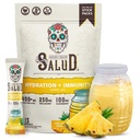 Salud 2-in-1 Hydration Packets + Immuniteetti Elektrolyyttejä Powder, Ananas - Agua Fresca Drink Mix, Elderberry, Dairy & Soy Free, Ei-GMO, Gluteenittomat, Vegan, Low Calorie, 1g sokeria (15 tarjoilua)