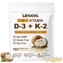 2-in-1 D3-vitamiinin K2-lisä Softgel, D3-vitamiini 10000 IU ja K2-vitamiini 200 mikrog, K2 MK7 ja D3-vitamiinin lisätuki Immuuni-, sydän-, nivel-, hampaiden- ja luunterveys