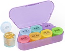 NatureTouch Weekly Pill Organizer, BPA vapaa lääke Rainbow 7 päivän pilleri laatikko, Päivittäinen kannettava pilleri Container pillereille / Vitamin / Fish Oil / Supplements [Viimeisin versio]