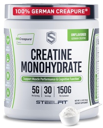 SteelFit Creapure Creatine Monohydrate Powder, Unflavored, 30 Servings