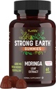 Vahva maa - Moringa Gummies 400mg - Super Food Greens Supplement for Energy Boost - Natural Multivitamiini Moringa Oleifera Leaf Extract Gummy, 60 Ct - Tastier Than pillereitä tai kapseleita