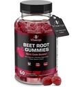 Punajuurikas Gummies - Supertyppioksidi Beets Supplement - Punainen Beetroot Heart Pureskelee viinirypäleen siemenen Power & B12- Granaattiomena Maku, 60 purukumia