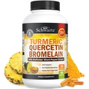 Turmeric Quercetin with bromelain Supplement - Natural Extra Strength Immuuni ja Joint Support with BioPerine Black Pepper for Max Imeytyminen - Organic tumeric bromeliini Supplement Vegan Safe, non-GMO