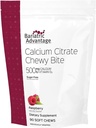 Bariatric Advantage Calcium Citrate Chewy Bites 500 mg - Erittäin imeytyvä & Digestable - D3-vitamiini - Helposti pureskeltava kalsium Supplement - Vadelma maku - 90