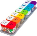 Viikoittain pilleri Organizer, extra suuri Am Pm lääkekontti irrotettavat osastot, BPA-free pillereitä 7 päivää 2 Kertaa päivässä vitamiineja ja täydentää