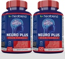 Neuro Plus Brain & Focus Formula - Nootropic Brain Booster täydentää, tukee aivojen terveyttä, mielen kirkkautta & Focus - lisää keskittymistä & henkistä energiaa 120 kapselia (2)