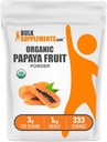 BulkSupplements.com Organic Papaya Fruit Powder - Flavoring Powder, lähde Carica Papaya Fruit - Gluteeniton, 3g per Serving, 1kg (2,2 lbs) (Pack of 1)
