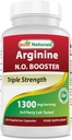 Best Naturals L-arginiini NO Booster Triple Strength 1300 mg Tarjoilu 120 Veg kapselia - valmistettu L-arginiini, AAKG, L-sitrulliini, Beetajauhe